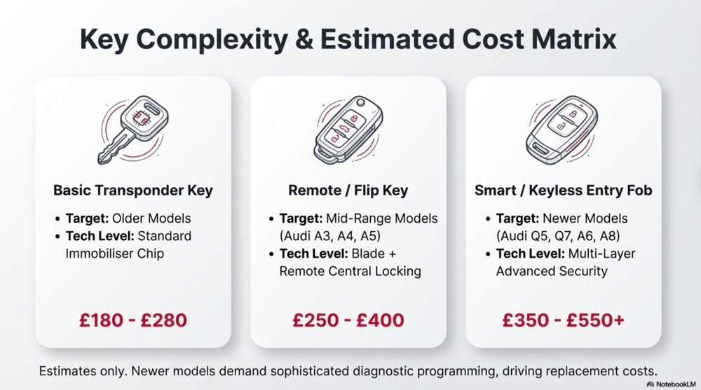 Audi Car Key Replacement Cost: Get Your New Key Fast, Stress-Free & On-Location | UK Auto Locksmith Uk Auto locksmith Audi Key cost